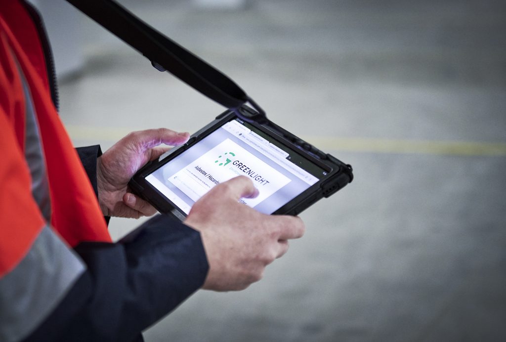 view of greenlight inspectors tablet